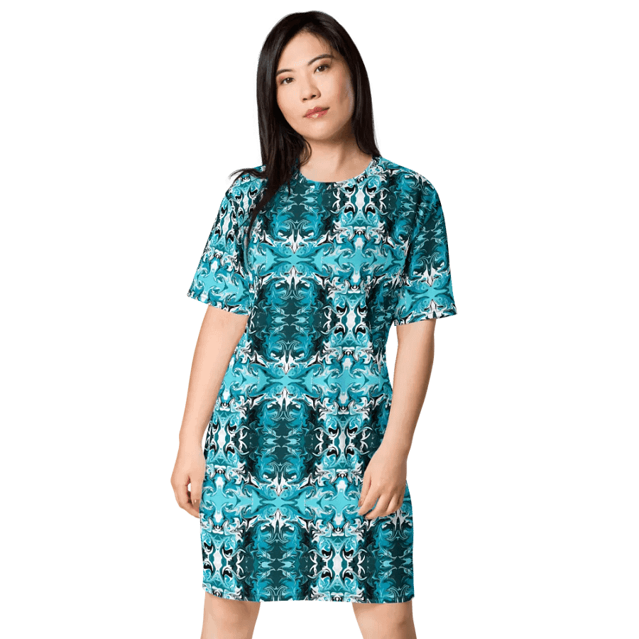 Blue Swirl T-Shirt Dress product image (3)
