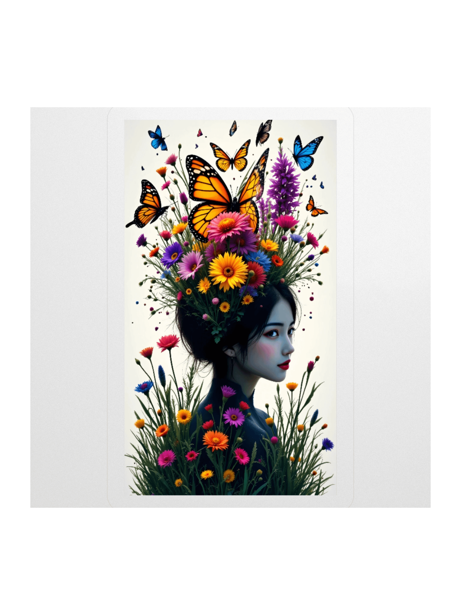 Sticker Floral Fantasy Butterflies Portrait product image (1)