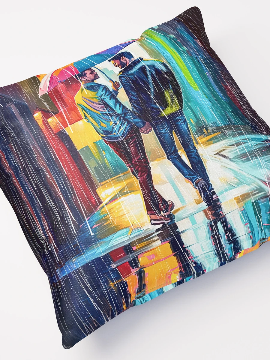 Gay Couple In The Rain – Colorful Two Hearts Throw Pillow product image (5)