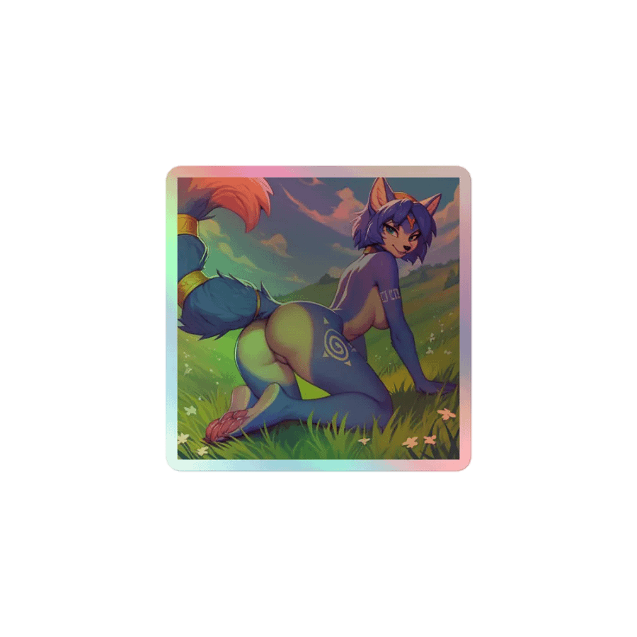 Krystal Posing With Butt (Star Fox) - Holographic Pornographic Sticker Sheet product image (1)