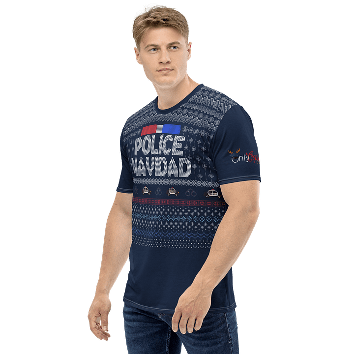 Festive Police Navidad All-Over Print Tee product image (2)