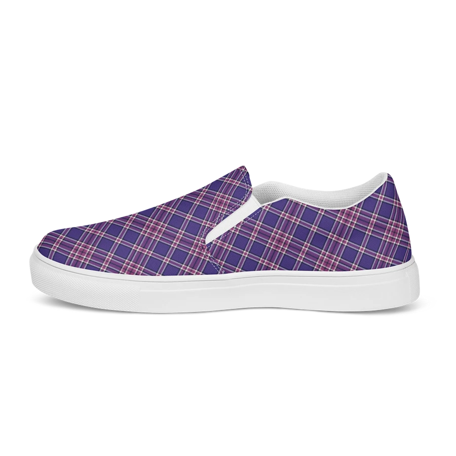 Purple Orchid and Violet Plaid Women's Slip-On Shoes product image (6)