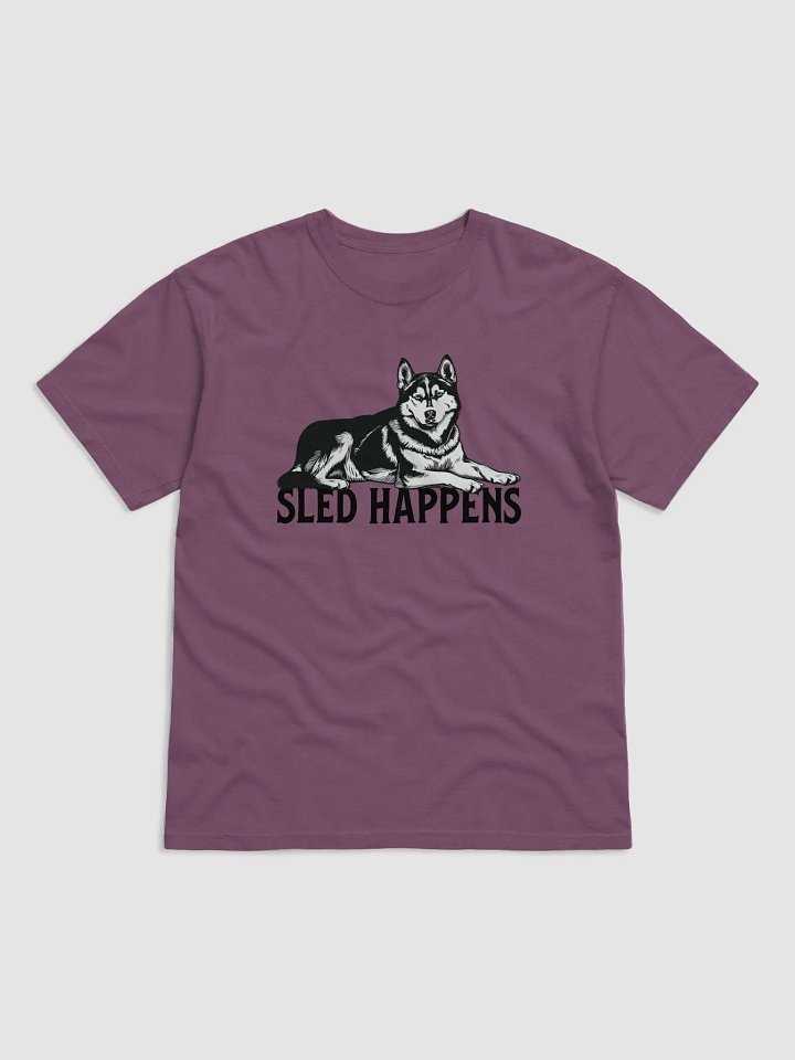 Sled Happens T-Shirt of a Siberian Husky | Funny T-Shirt for Siberian Husky Owners product image (1)