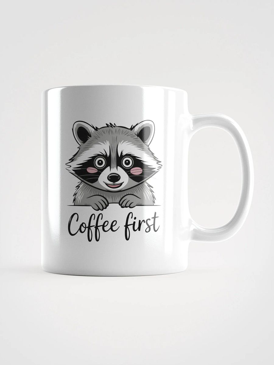 Coffee First Raccoon Mug | Cute Animal Mug product image (1)