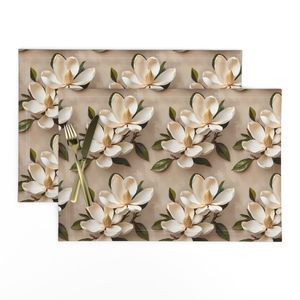 Seamless Pattern - Magnolia Pattern 2 on Beige Background product image (10)