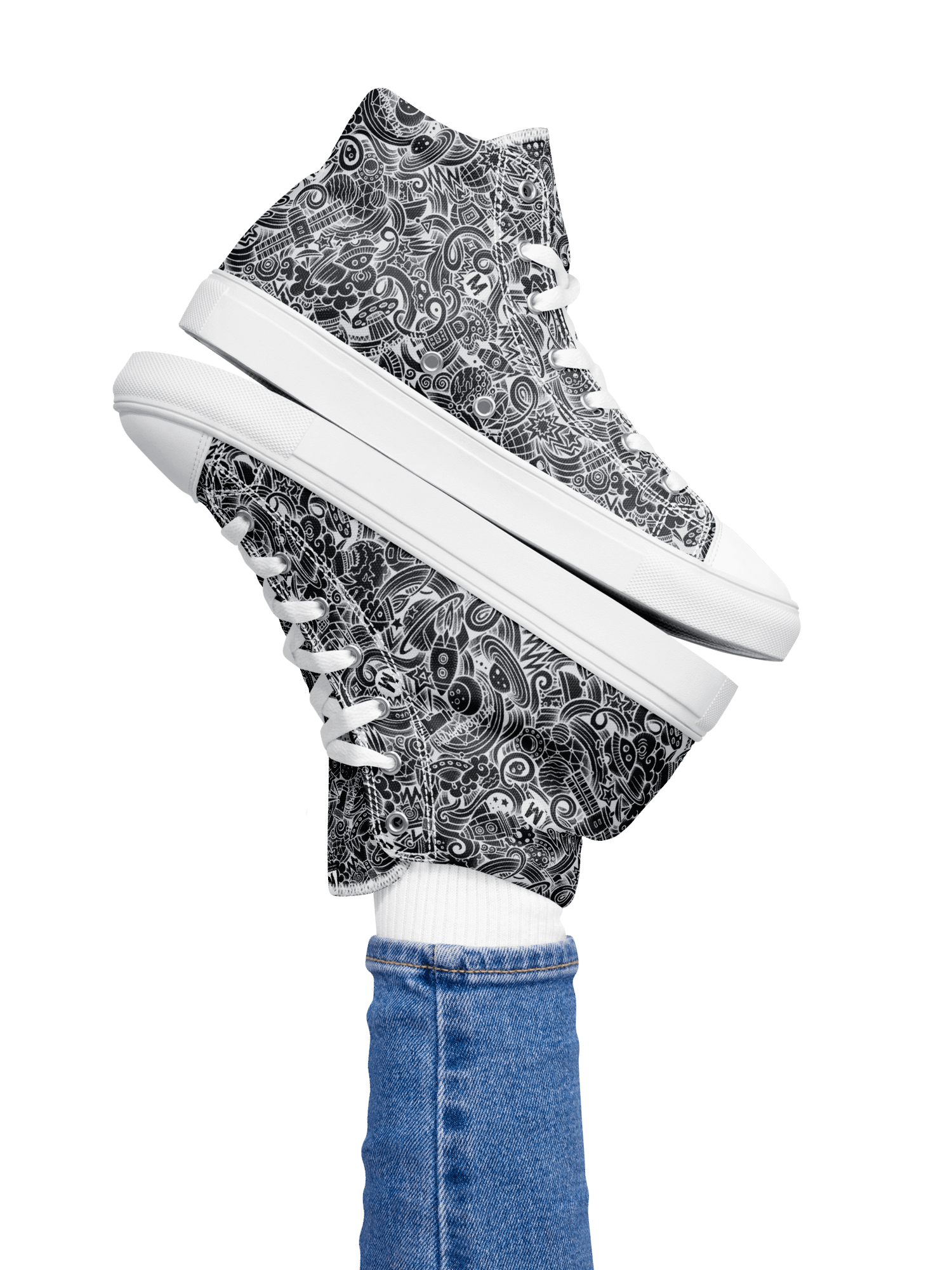 Dark Space Scribble - Women's High Tops | #MadeByMELO product image (3)