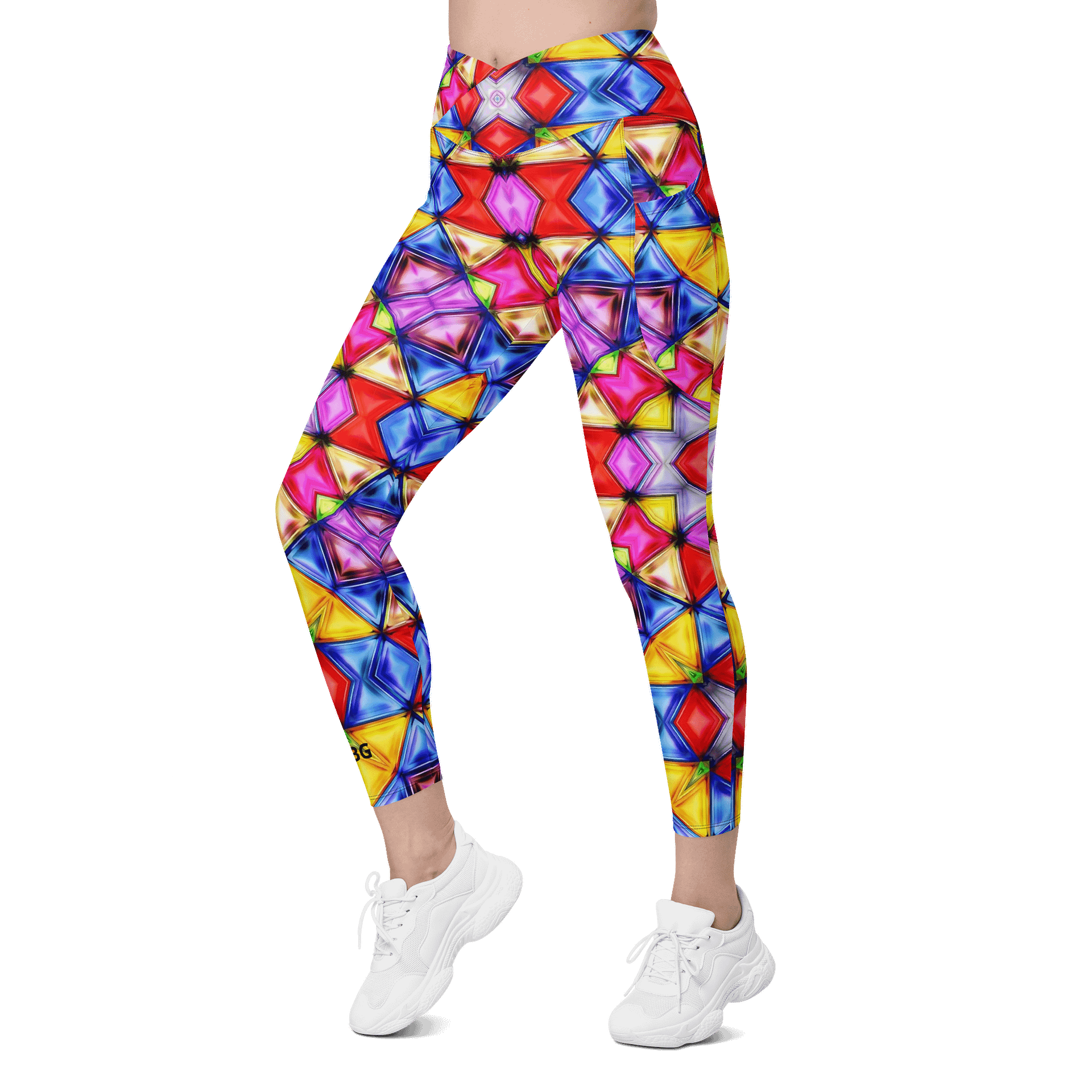 Barry Grady 'Vibrant' Crossover Leggings with Pockets product image (6)