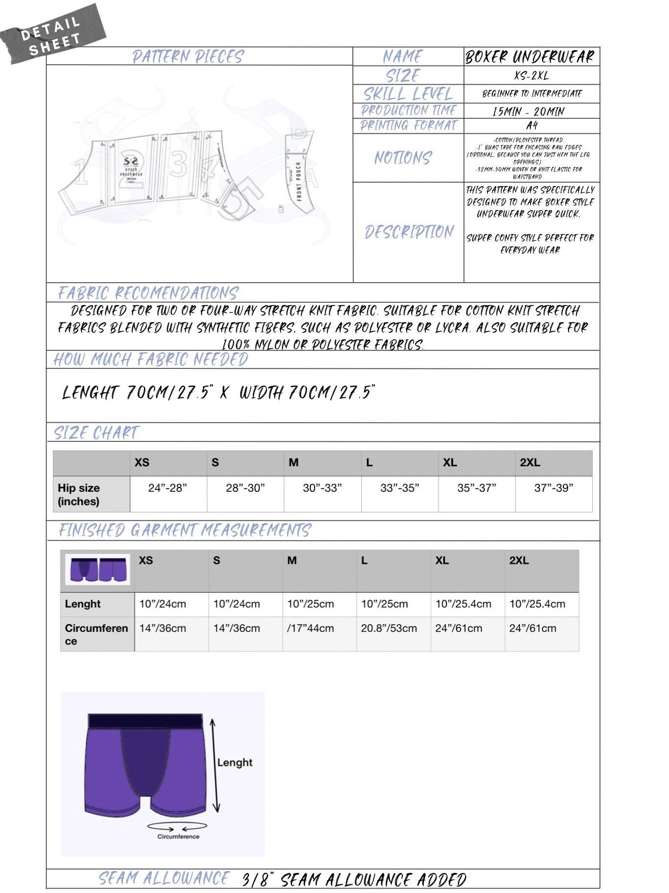 15 min Ultimate Men’s Boxer Shorts - Sewing Pattern product image (2)