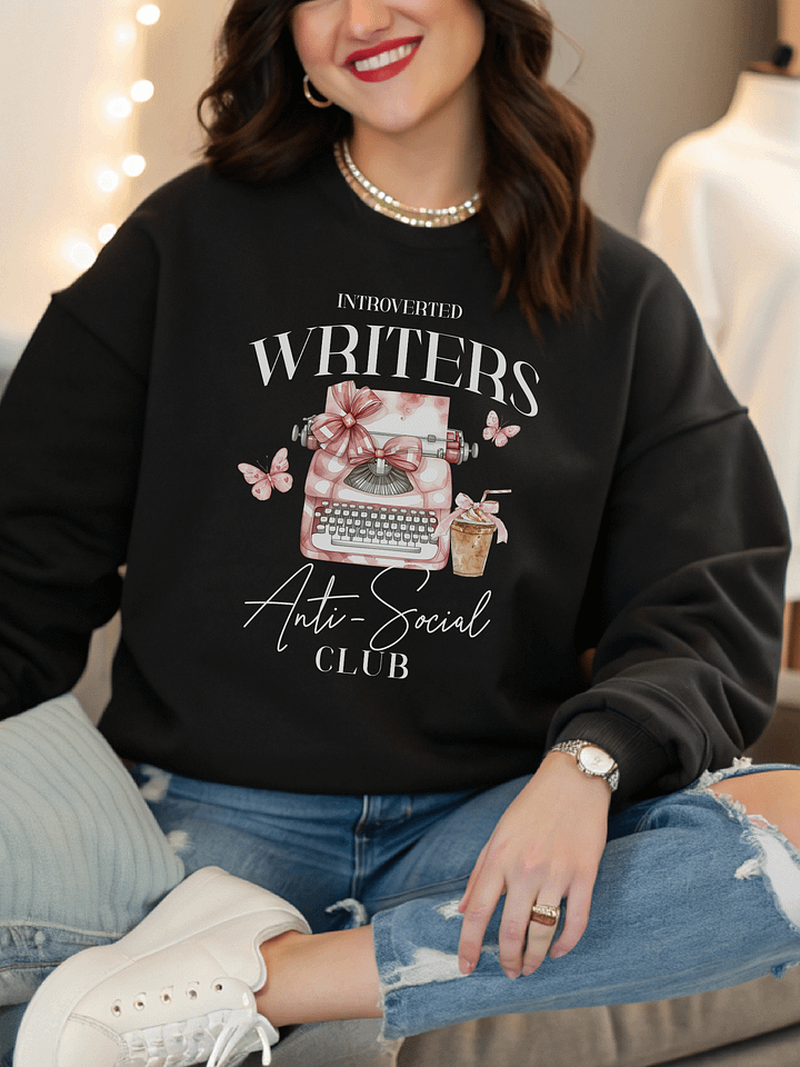 Coquette Typewriter Writers Anti-Social Club Crewneck Sweatshirt product image (1)