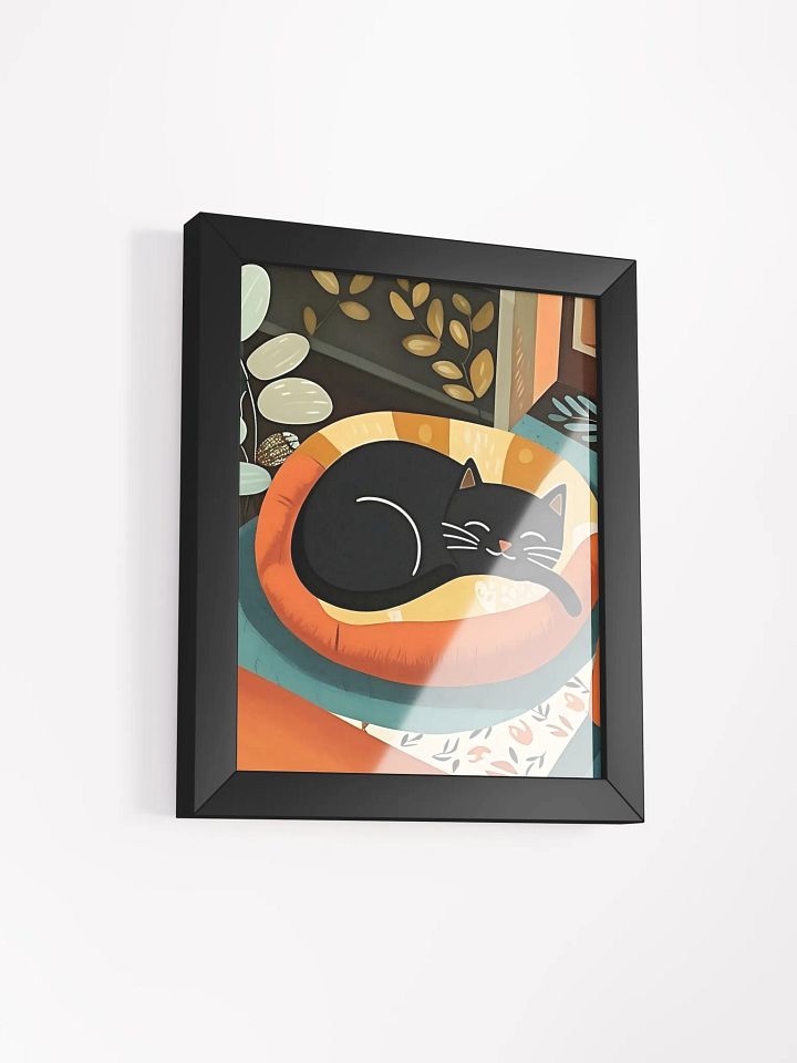 Modern Folk Art Cozy Catnap Framed Matte Poster product image (13)