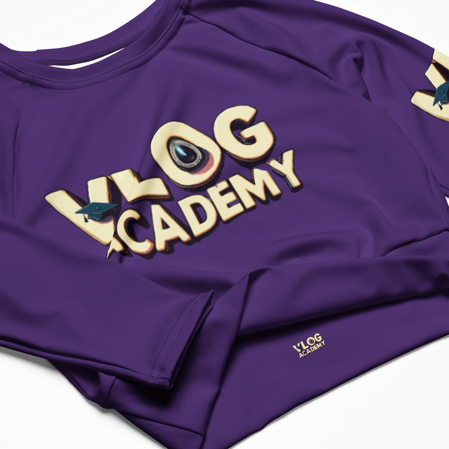 Vlog Academy All-Over Print Recycled Long Sleeve Crop Top product image (4)