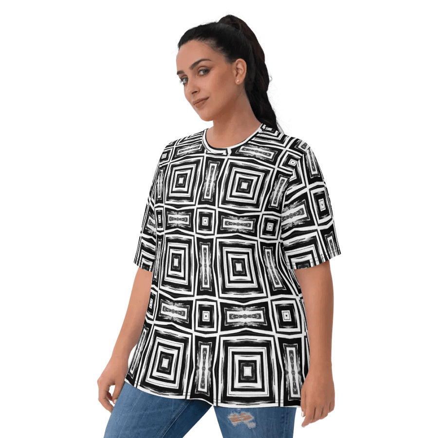 Abstract Monochrome Repeating Pattern Women's T Shirt product image (6)