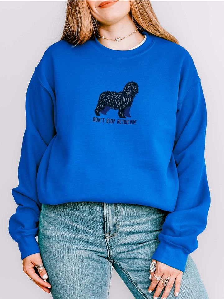 Don't Stop Retrievin' Sweatshirt (Embroidered) of a Spanish Water Dog(Black) product image (2)