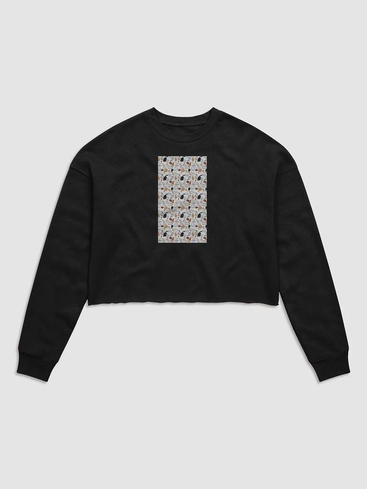 Cat Patern Cartoon Fleece Crop Sweatshirt product image (4)