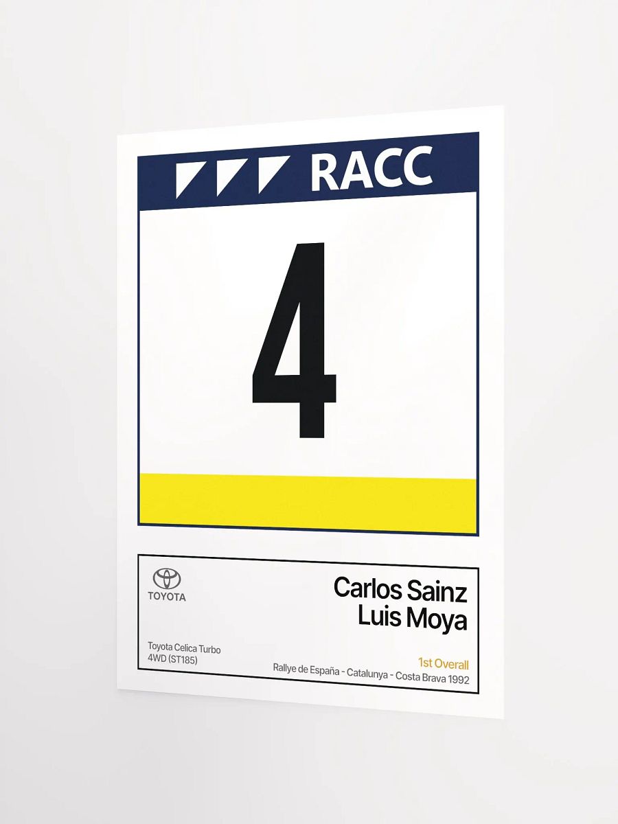 A3 Poster / Carlos Sainz / 1992 Rallye de España - Catalunya - Costa Brava Number 4 product image (2)