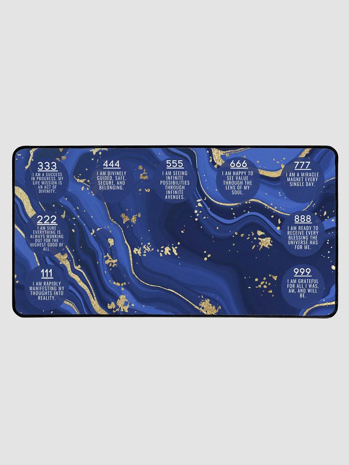 Blue Marbled Manifestation Desk Mat - Inspiring Affirmations & Angel Numbers product image (1)
