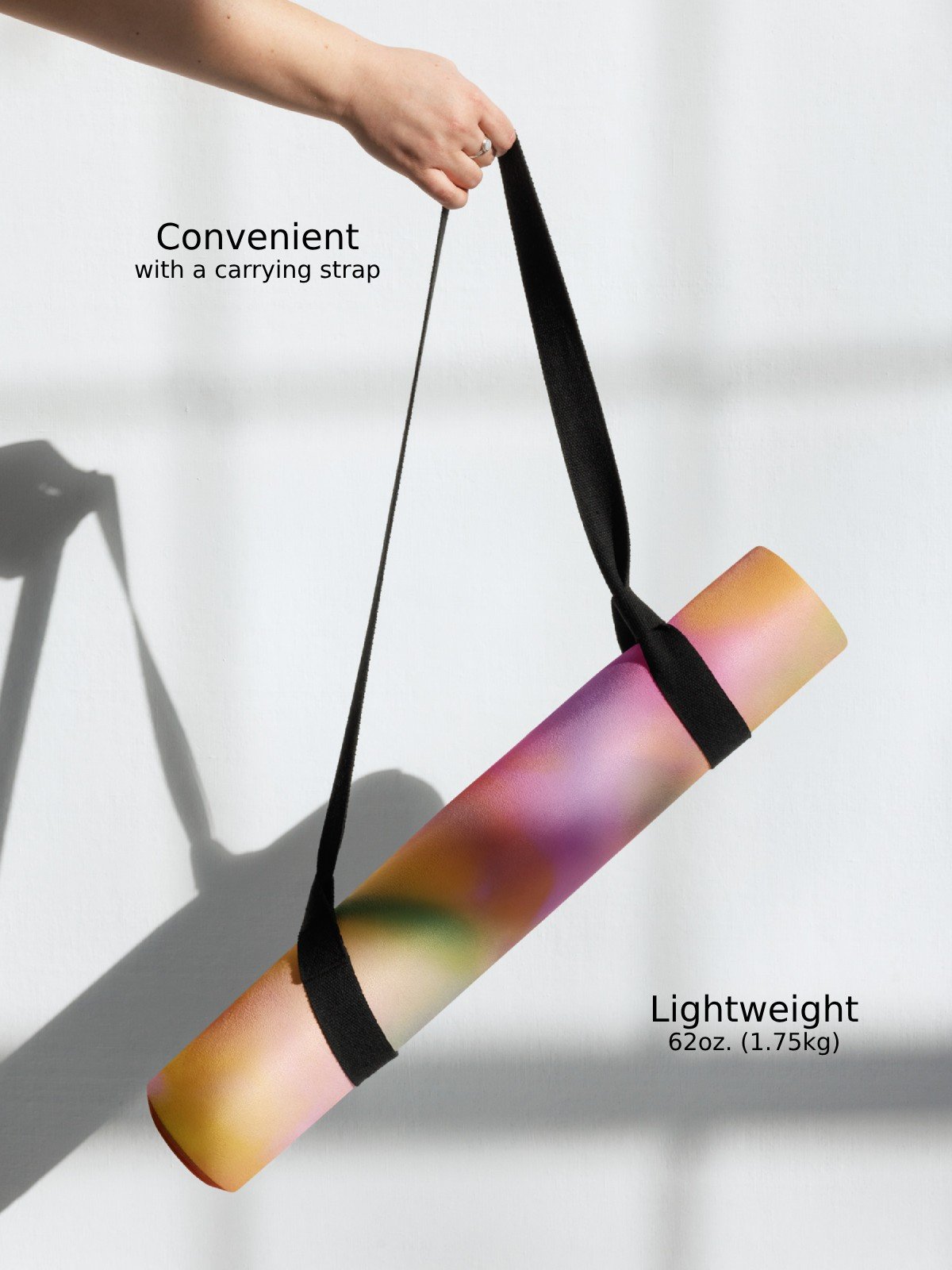 Yoga Mat "Sweet Pastel Tie Dye in Orange Light Pink" product image (4)