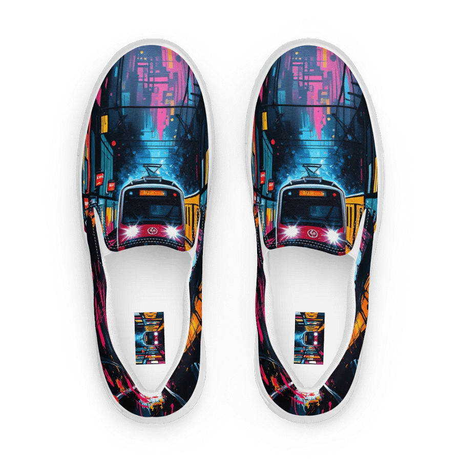 Men's Neon City Canvas Slip-On Shoes product image (1)