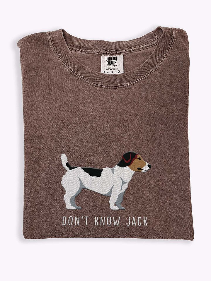 Don't Know Jack T-Shirt(Embroidered) of a Jack Russell Terrier(Tricolor) product image (1)