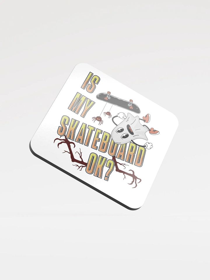 Is My Skateboard Ok? Ghost Spooky Skater Cork Coaster product image (1)
