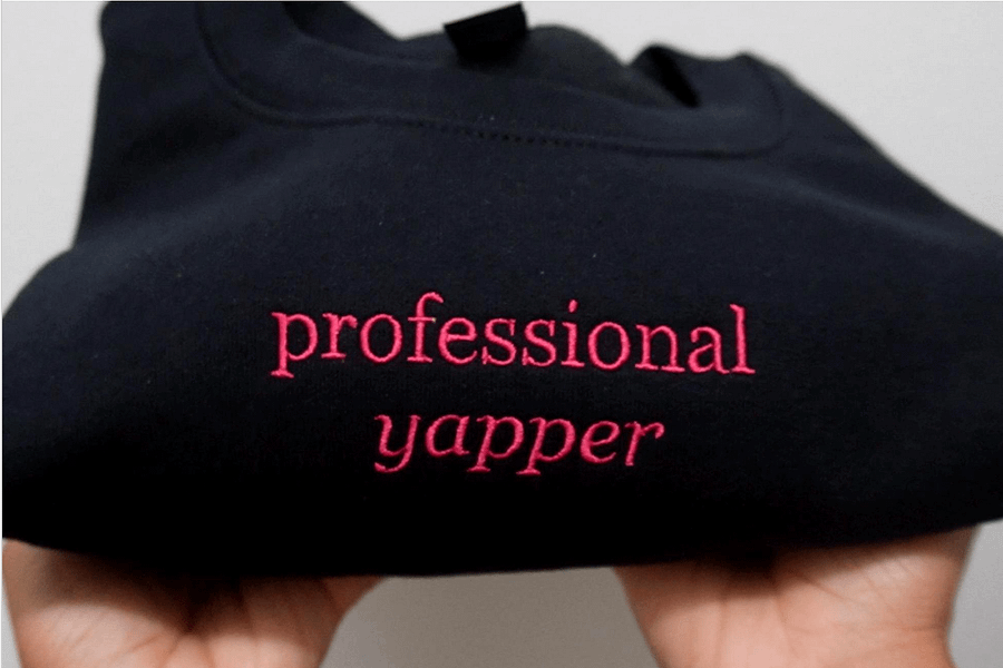 Embroidered Professional Yapper Crewneck - Pink Text product image (5)