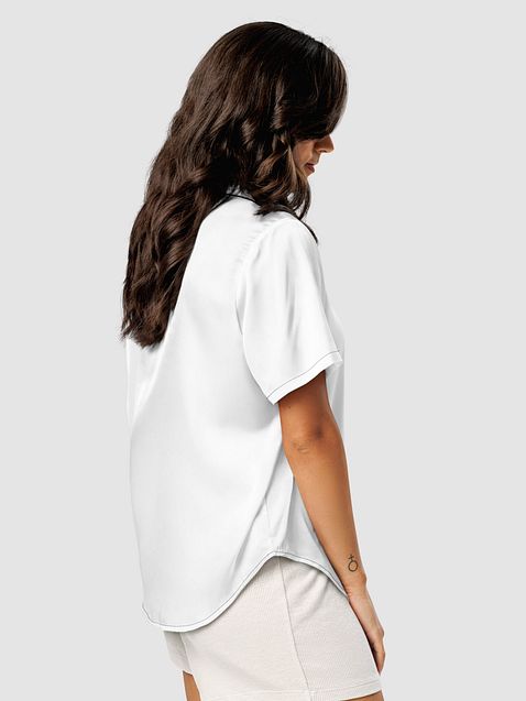 Photo showing All-Over Print Women's Short Sleeve Pajama Top