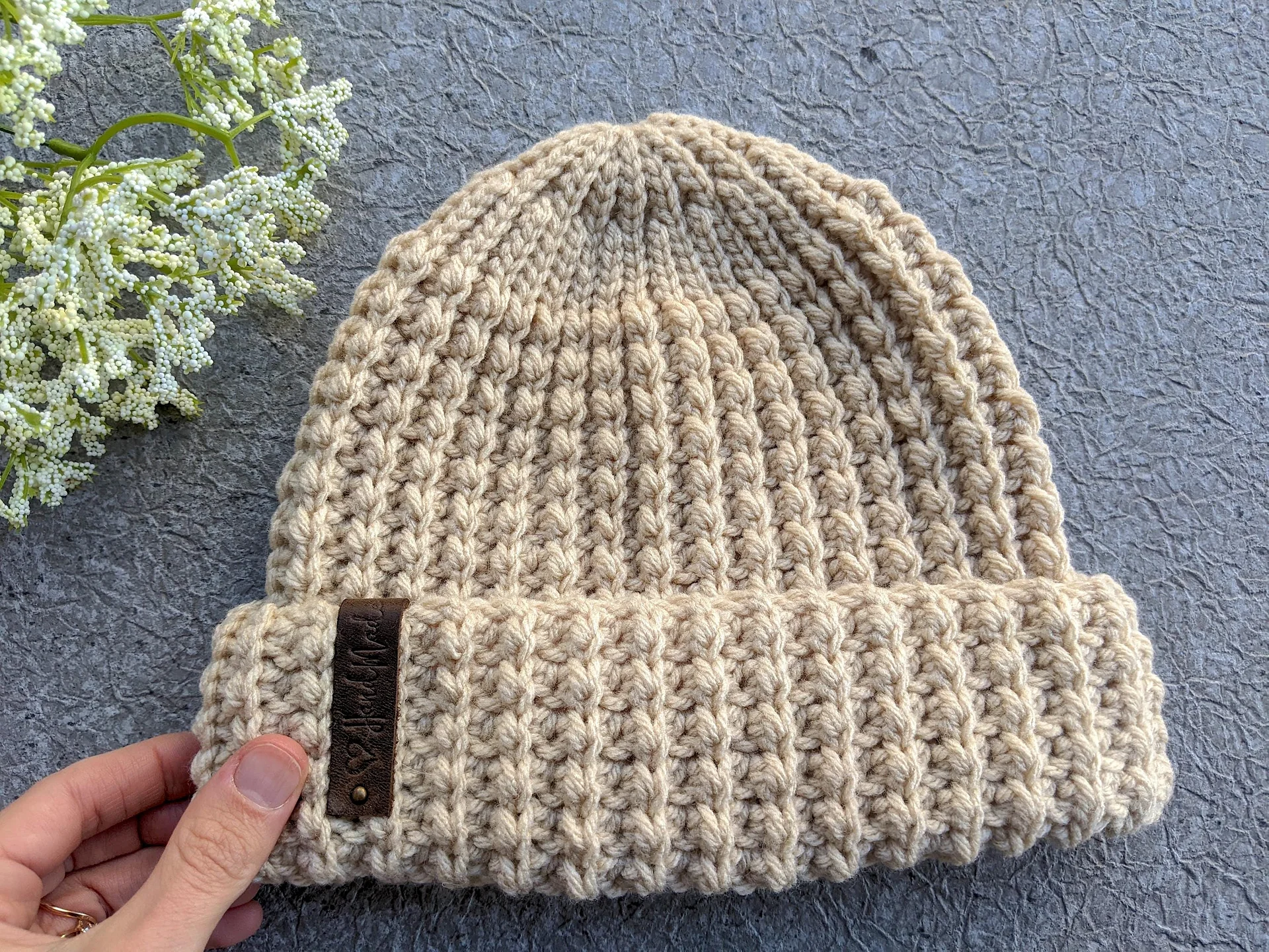 Crochet Flat Unisex Beanie Pattern product image (3)