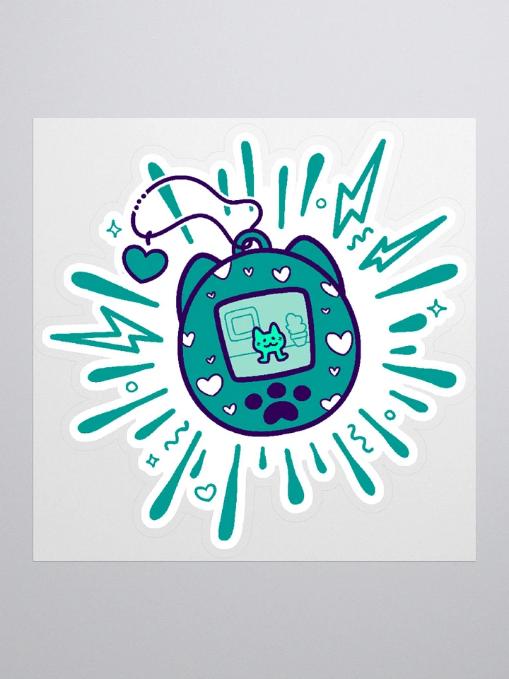 Lovely Digital Meow Sticker - Teal product image (3)