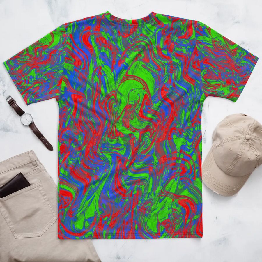 Techno Pattern T-Shirt in Red, Green, Blue, and Purple product image (7)