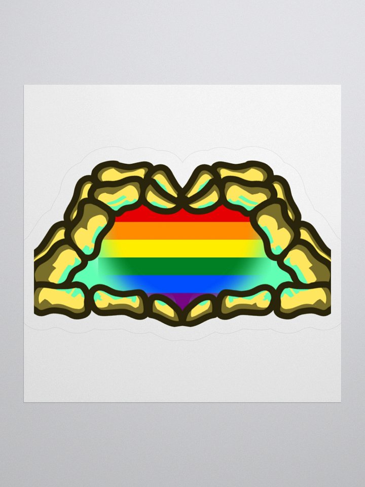 Pride Skeleton Hand Heart Sticker product image (1)