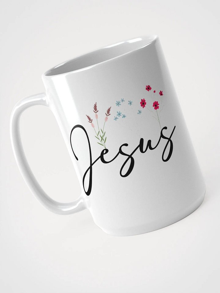 Jesus Floral White Glossy Mug product image (1)