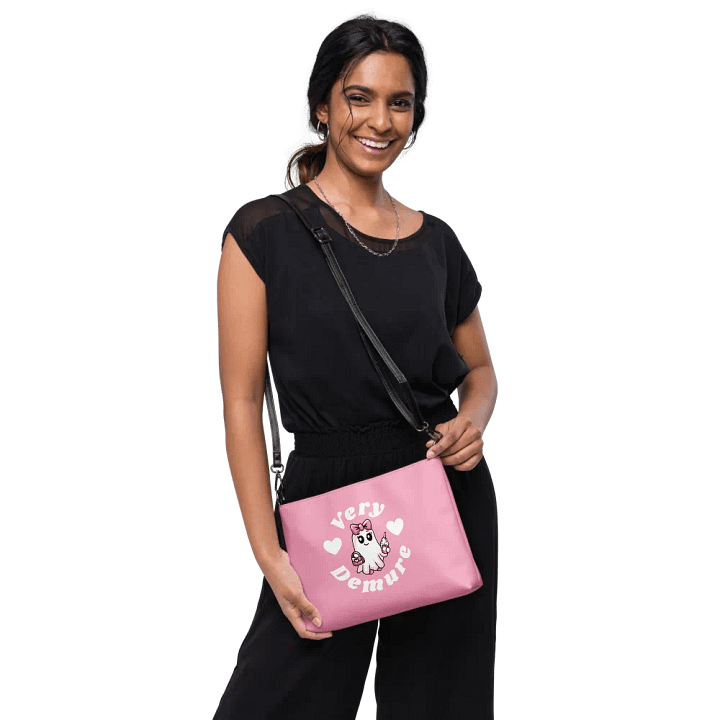 Very Demure Cute Ghost Design Flip-Sided Faux Leather Crossbody Bag product image (2)
