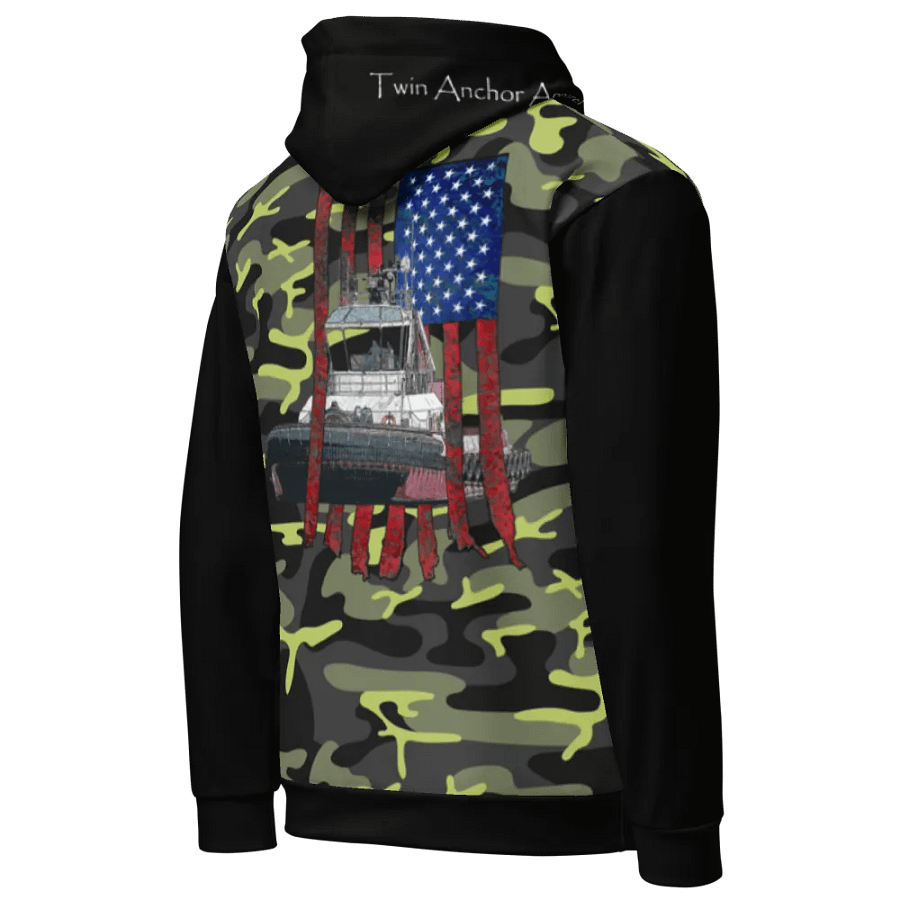 black & Green Athena Tug CE Flage Hoodie product image (8)