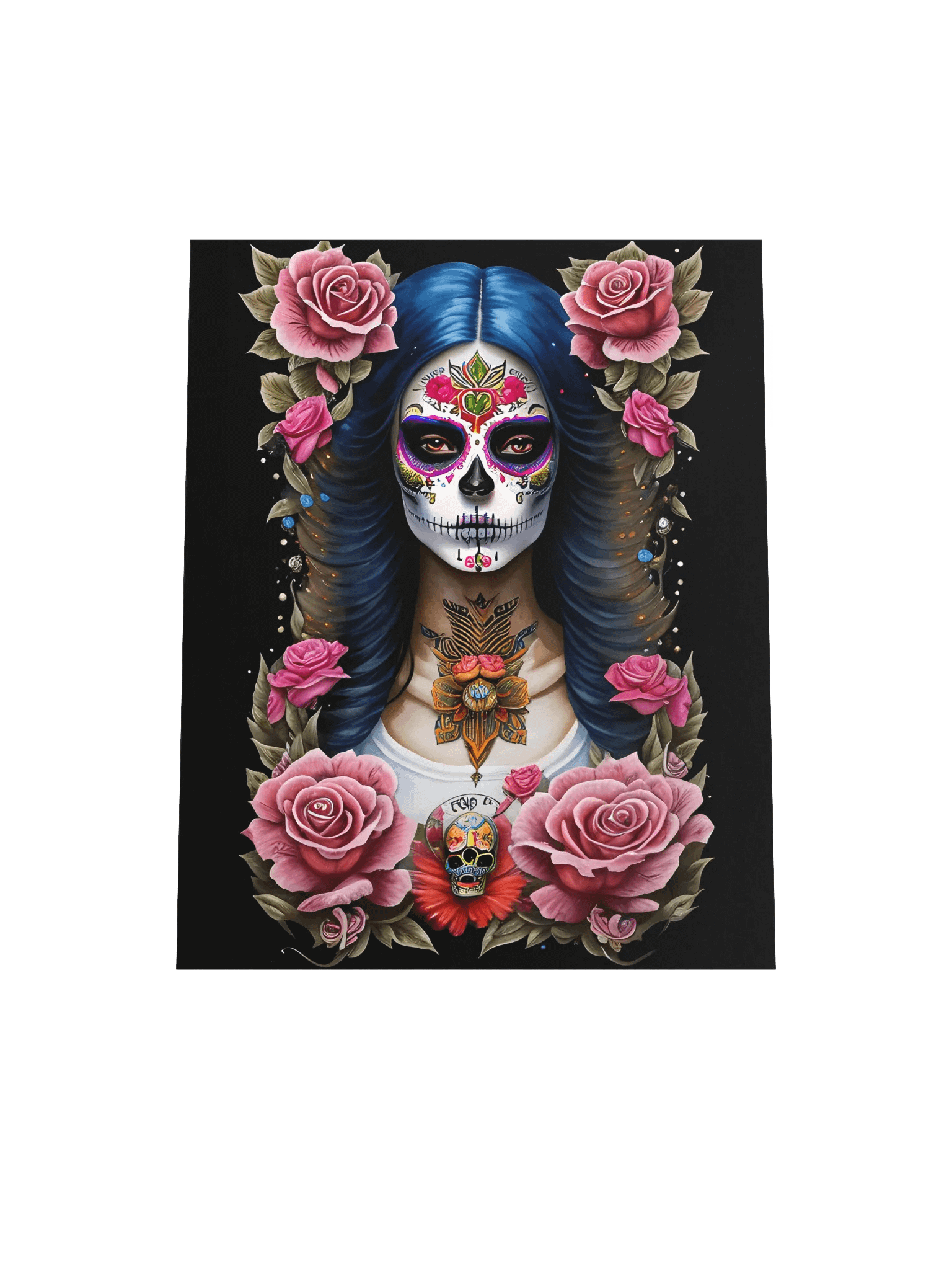 Sugar Skull Art - Traditional Woman in Skull Makeup Poster product image (17)