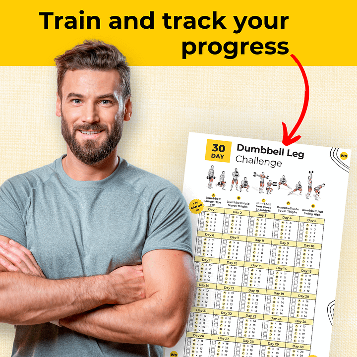 30 Day Dumbbell Leg Challenge - Printable Workout Tracker product image (2)