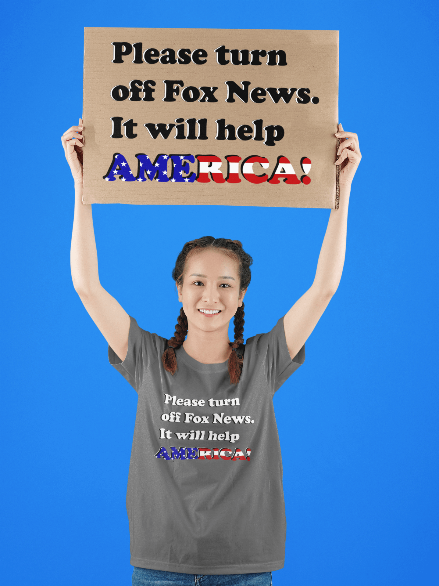 Please Turn Off Fox News. It Will Help America! (Black+White) - Digital Download product image (4)