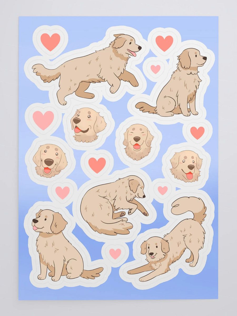 Light Golden Retriever Sticker Sheet product image (4)