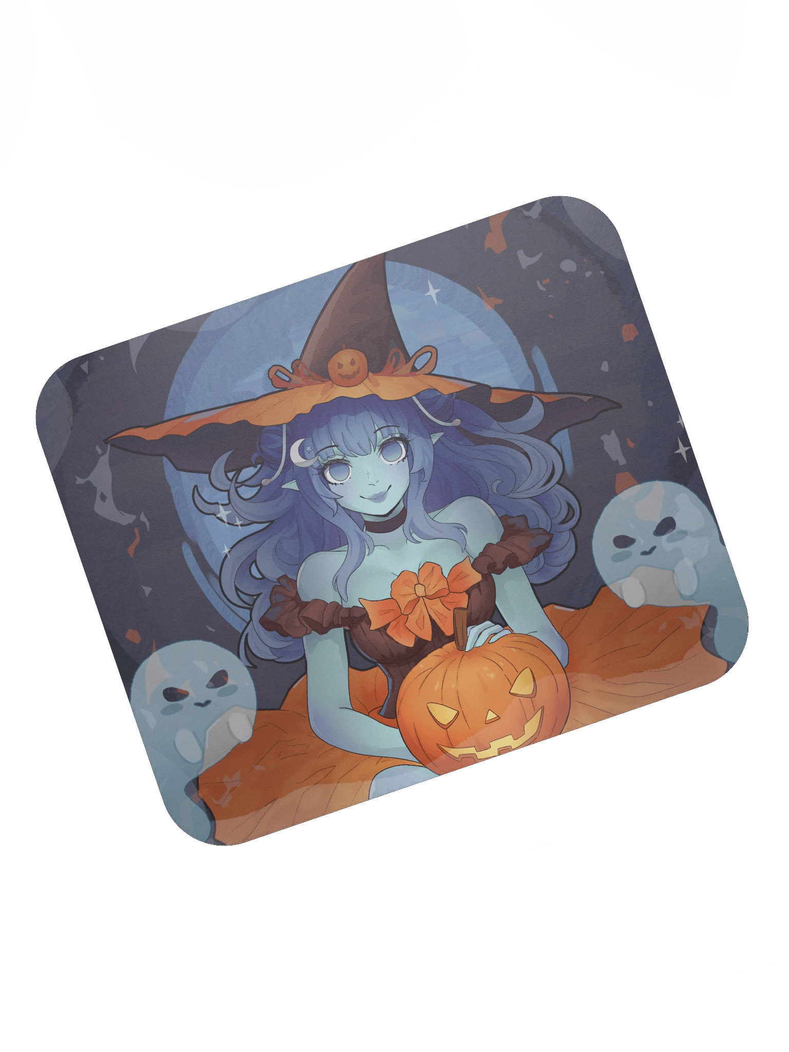 Starry Pumpkin Witch Standard Flat Mouse Pad product image (7)