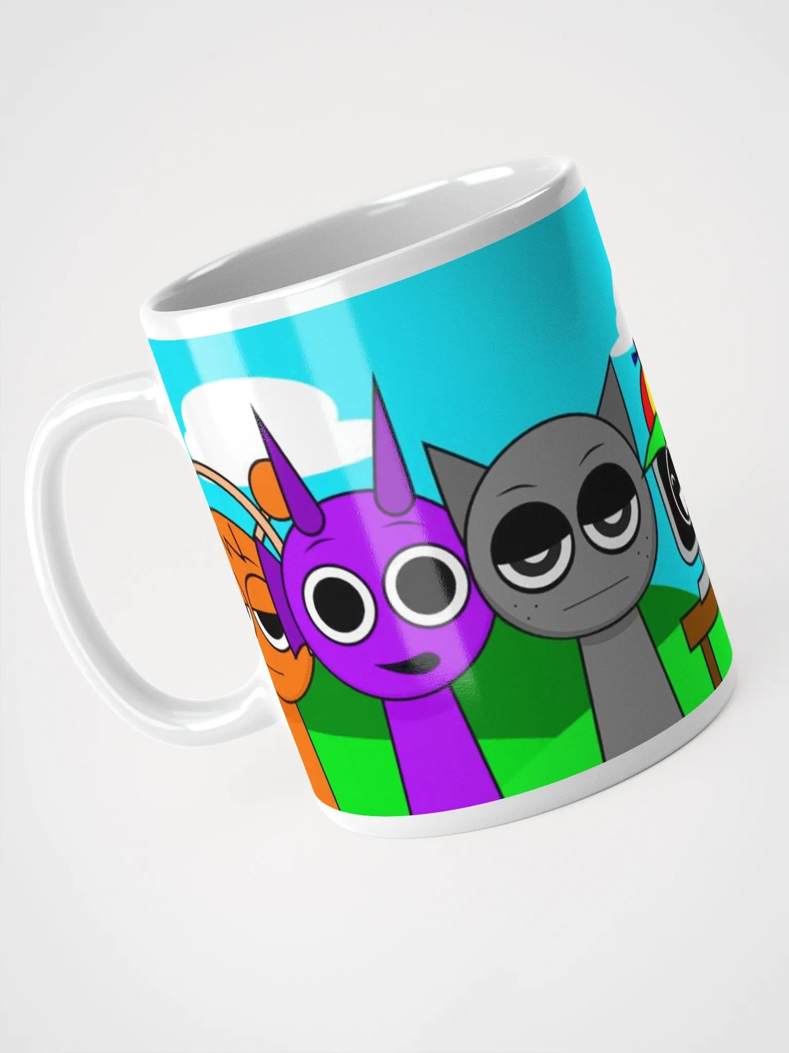 White Glossy Mug Sprunki series product image (4)