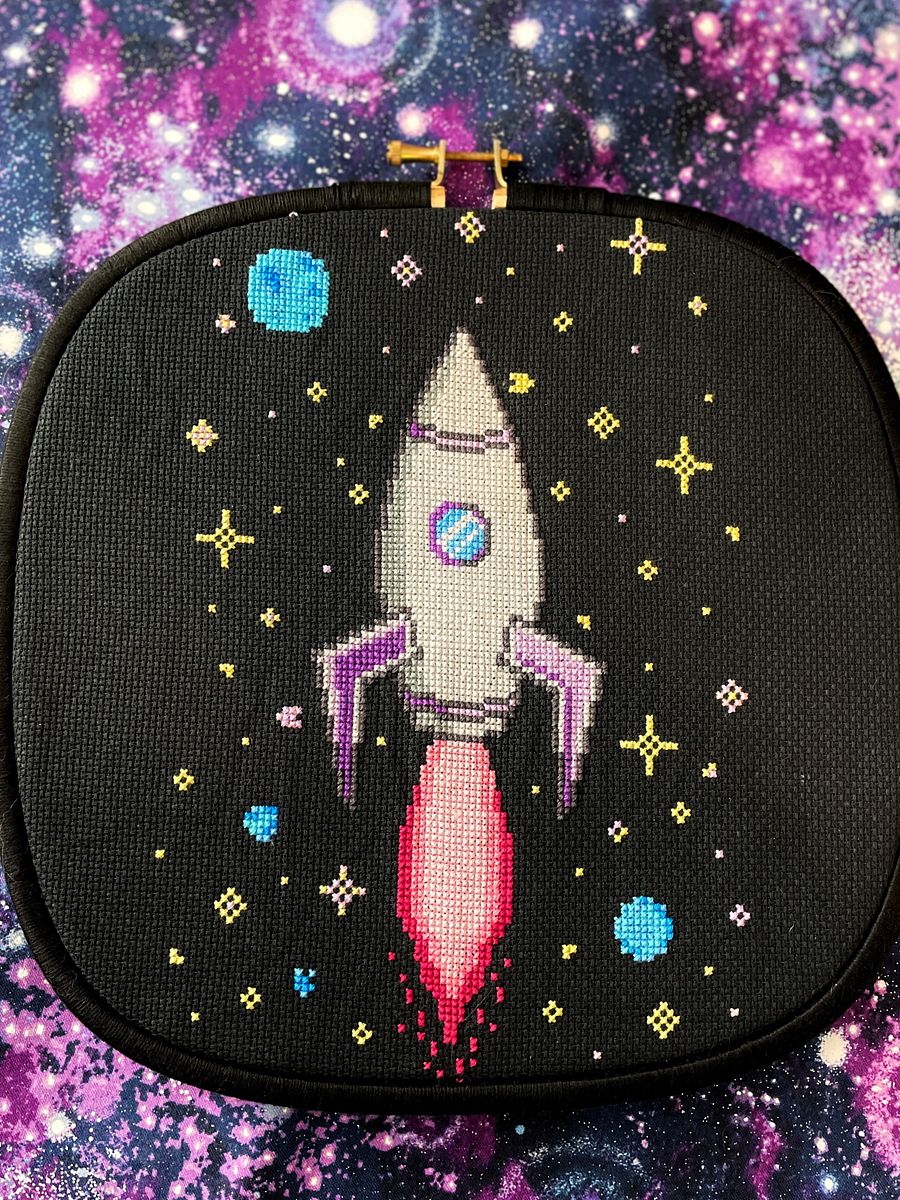 Pastel Rockets - FINISHED STITCH product image (1)