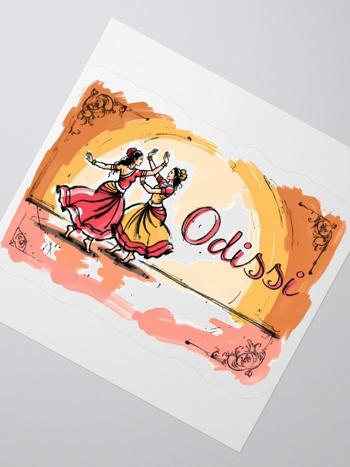 Graceful Odissi Dancers | Duo Performance Art Print Sticker product image (5)