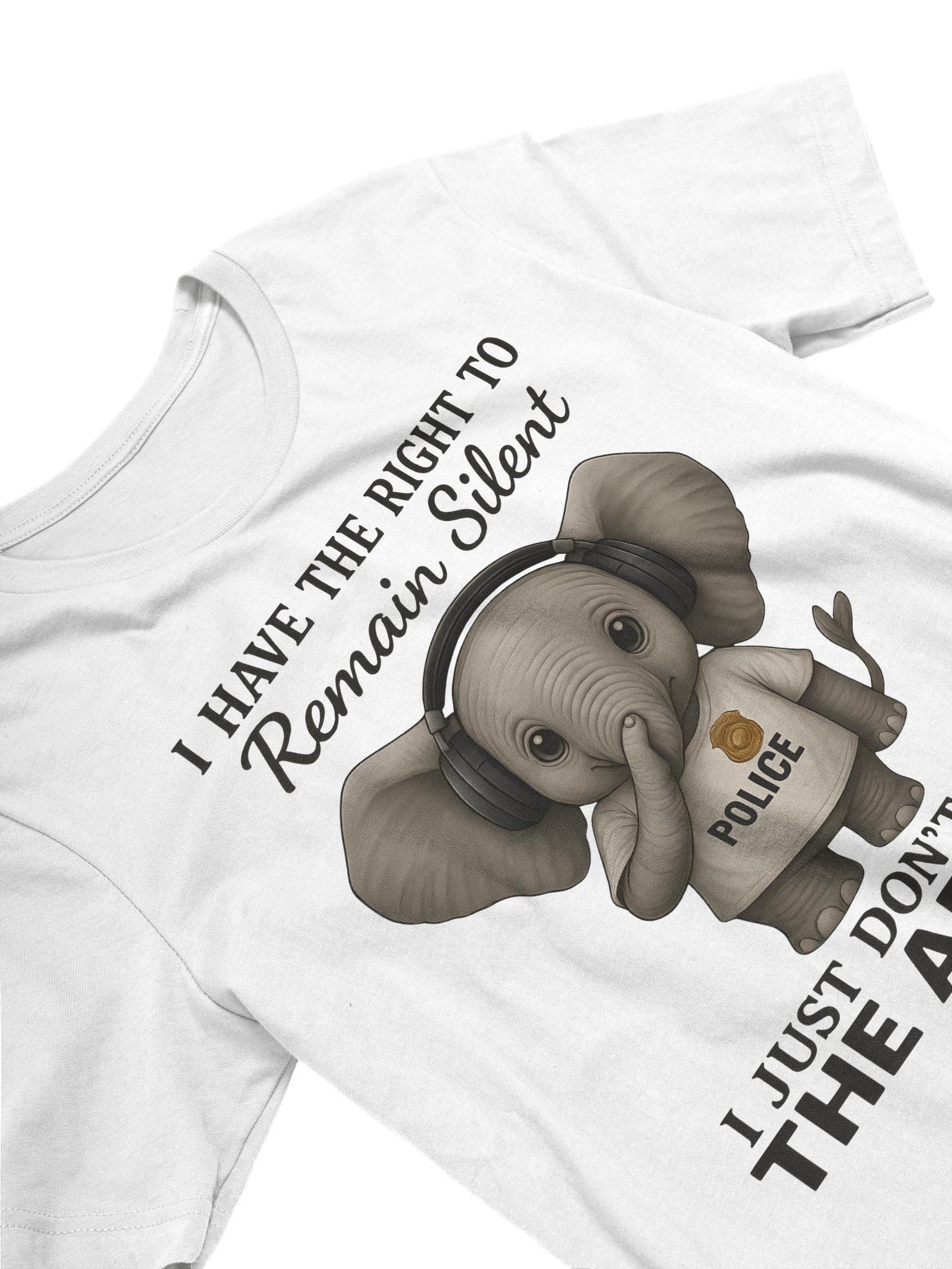 Funny Elephant Police – Right to Remain Silent T-Shirt product image (3)