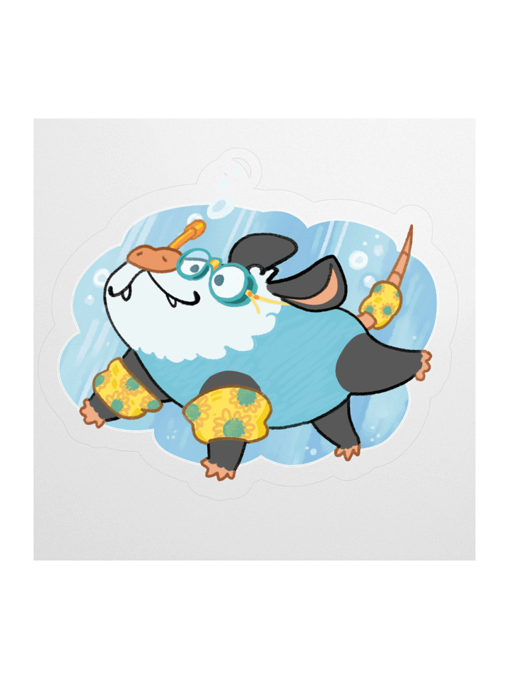 Gone Swimmin Possum Sticker product image (1)