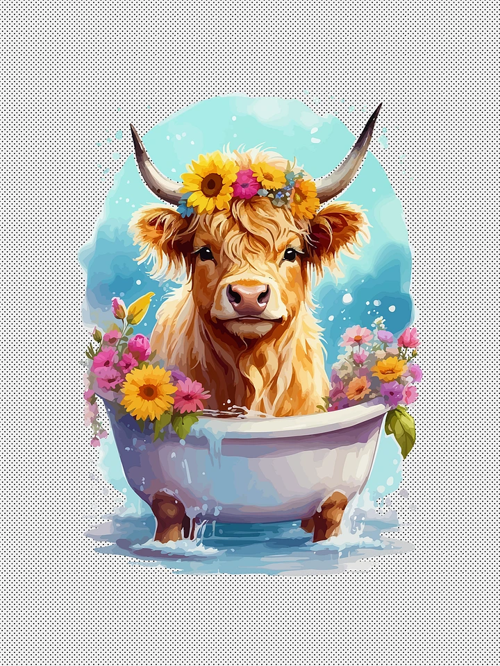 Highland Cow SVG : PNG : Clipart : Highland Cow With Flowers product image (1)
