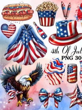 4th of July Sublimation Clipart Bundle product image (2)
