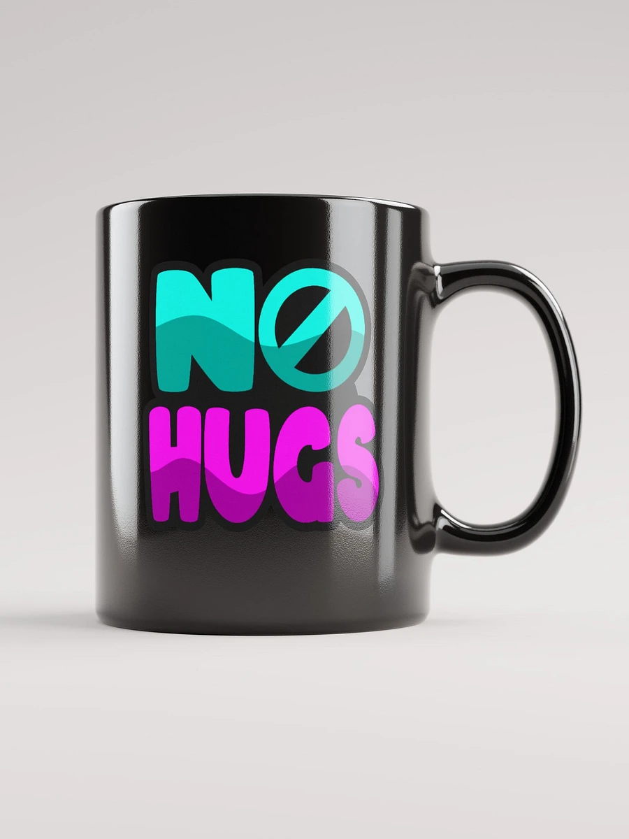 NO HUGS GLOSSY BLACK MUG product image (11)