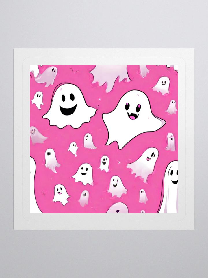 Spooky Smiles Pink Ghost Kiss Cut Stickers product image (1)