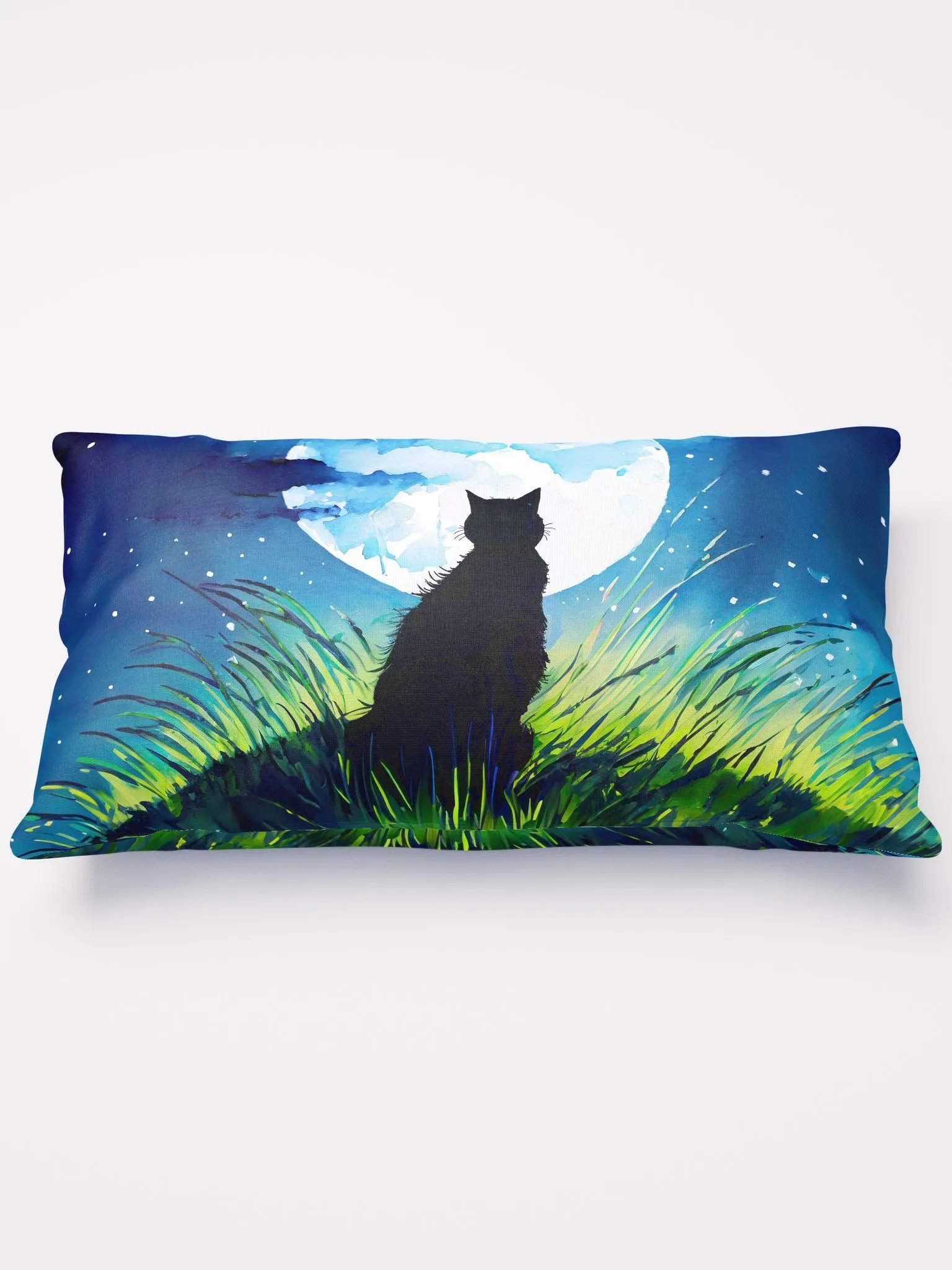 A Cat Sings To The Moon Throw Pillow product image (2)