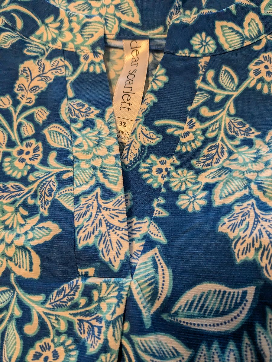 3X Dear Scarlett Blue V-Neck Short-Sleeve Top product image (3)