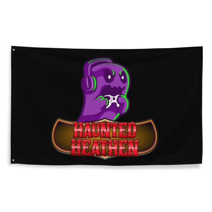 Haunted Heathen Logo Flag product image (2)
